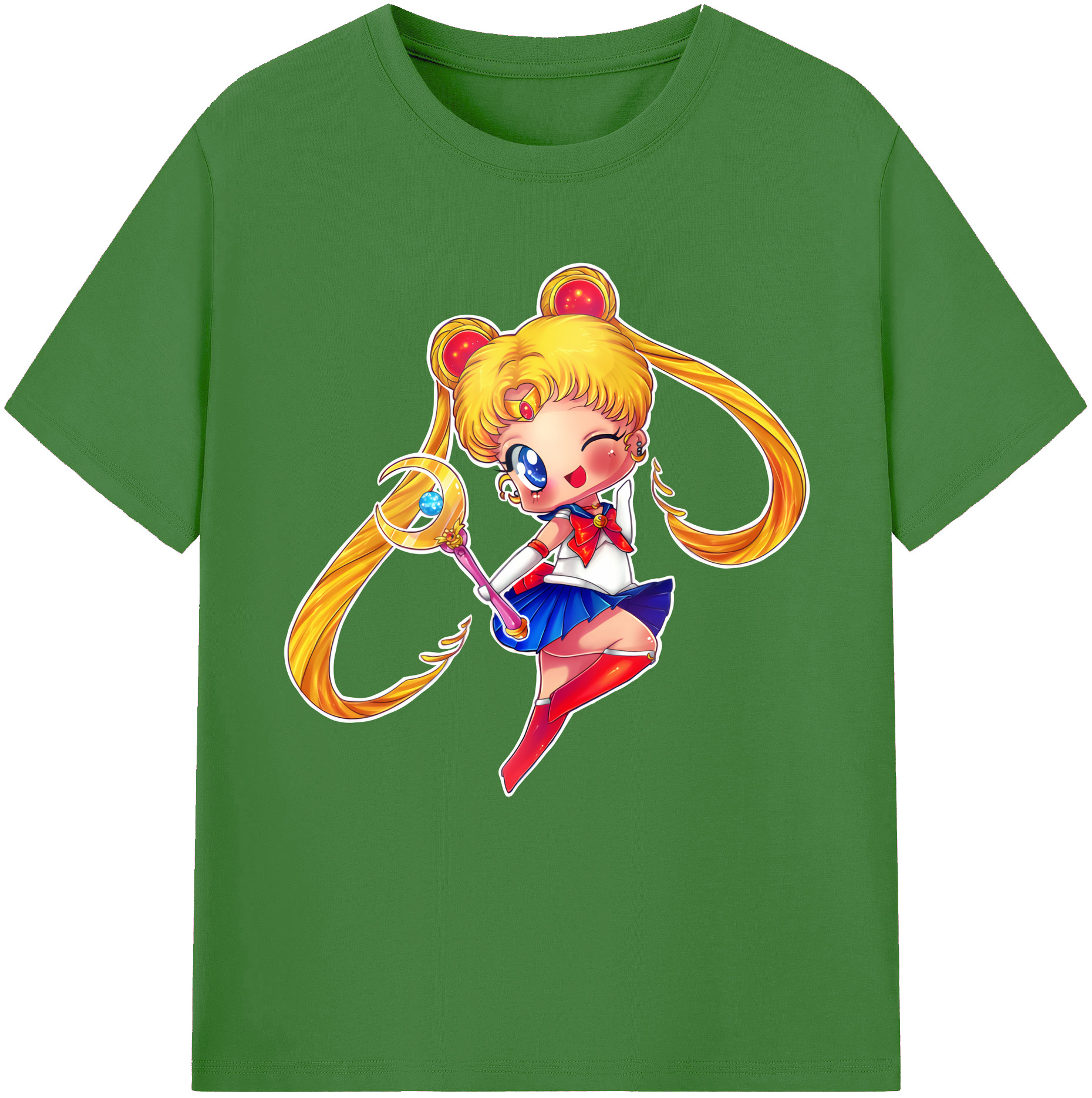 （画像用） 美少女戦士セーラームーン 月野 うさぎ つきの うさぎ Sailor Moon Tsukino Usagi レディースカジュアルプリントTシャツ（綿100％）
